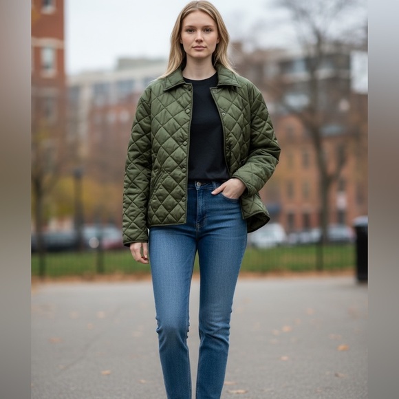 Vintage Y2K Women's Quilted Olive Puffer Jacket new with tags - Picture 8 of 12